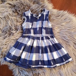 Navy and white plaid dress
